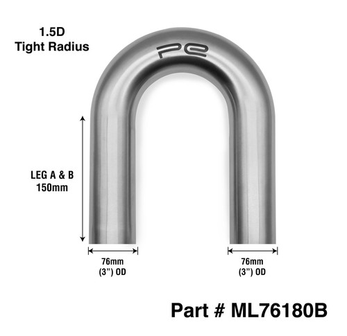 Exhaust 180 degree 38mm - 90,